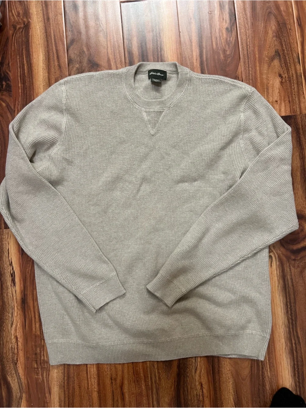 Eddie Bauer Light Gray Cotton Crewneck Sweater - Picture 2 of 3